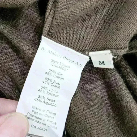 BY MALENE BIRGER Silk-Blend Button-Up Cardigan M - Picture 8 of 8